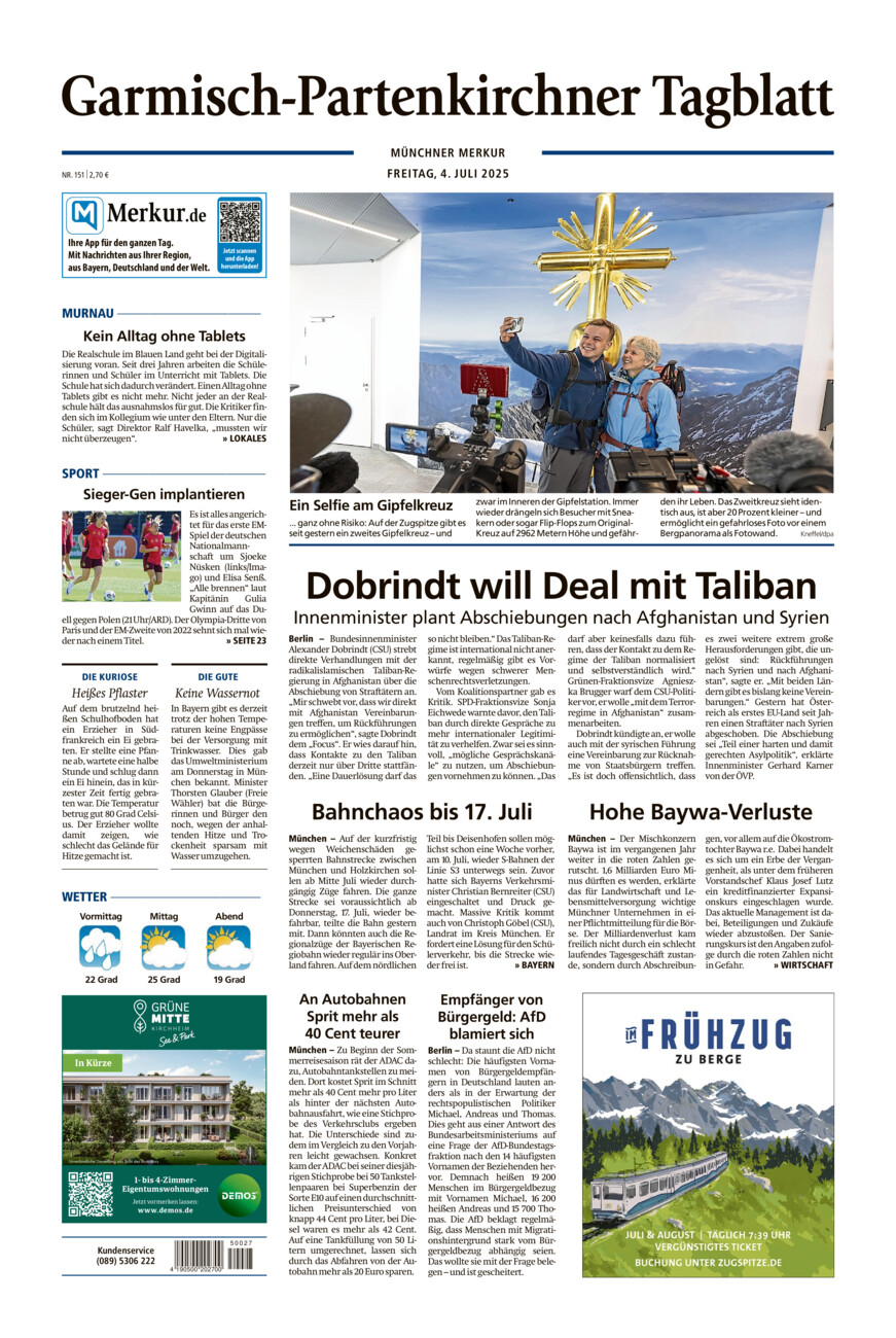 Garmisch-Partenkirchner Tagblatt vom Freitag, 04.07.2025