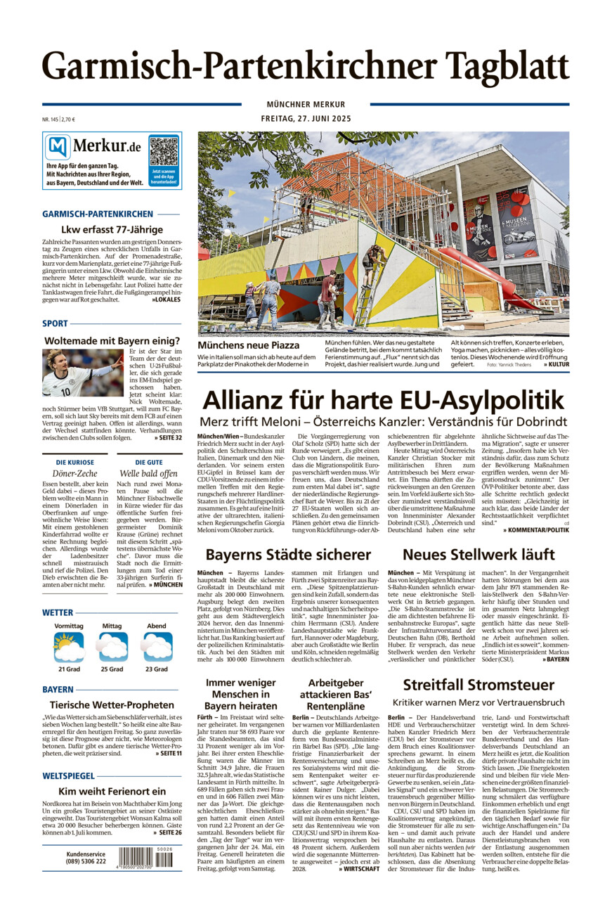 Garmisch-Partenkirchner Tagblatt vom Freitag, 27.06.2025