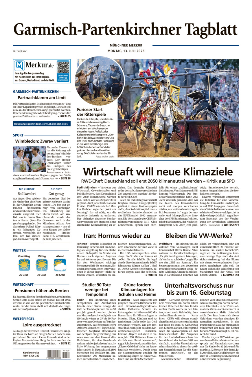 Garmisch-Partenkirchner Tagblatt vom Montag, 13.07.2026