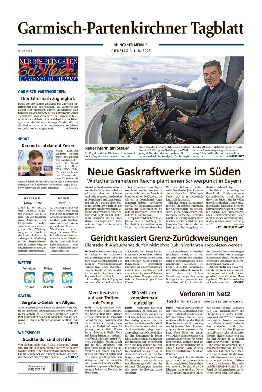 Garmisch-Partenkirchner Tagblatt vom Dienstag, 03.06.2025
