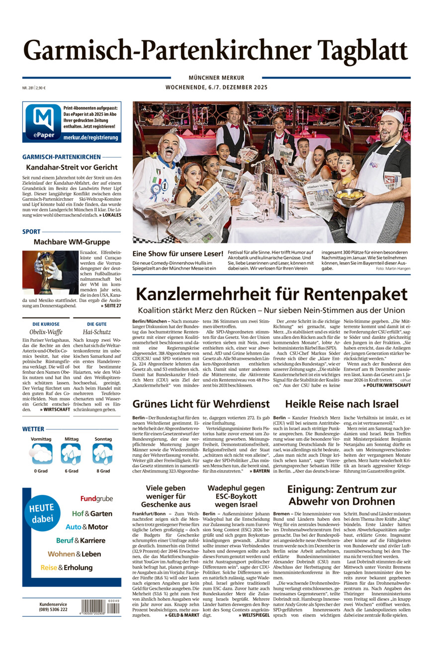 Garmisch-Partenkirchner Tagblatt vom Samstag, 06.12.2025