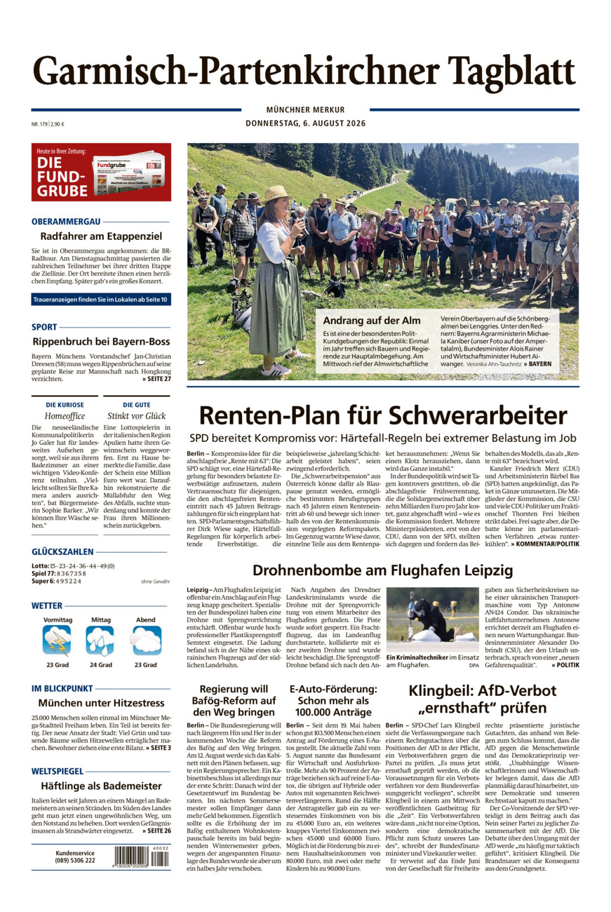 Garmisch-Partenkirchner Tagblatt vom Donnerstag, 06.08.2026