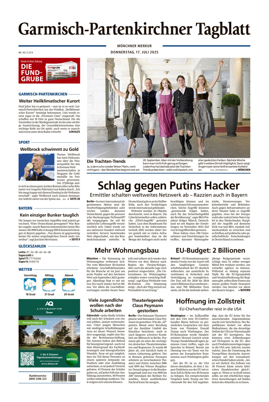 Garmisch-Partenkirchner Tagblatt vom Donnerstag, 17.07.2025