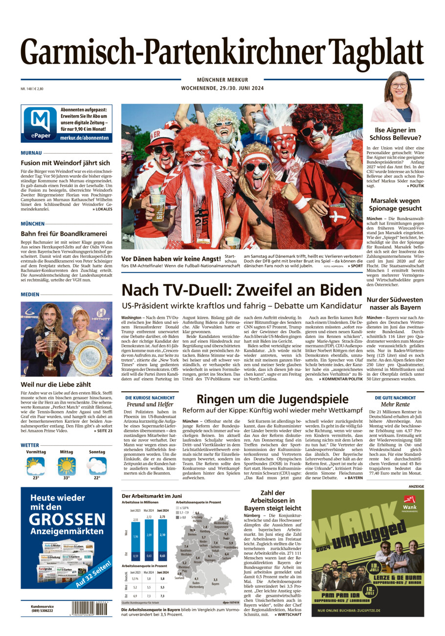 Garmisch-Partenkirchner Tagblatt vom Samstag, 29.06.2024