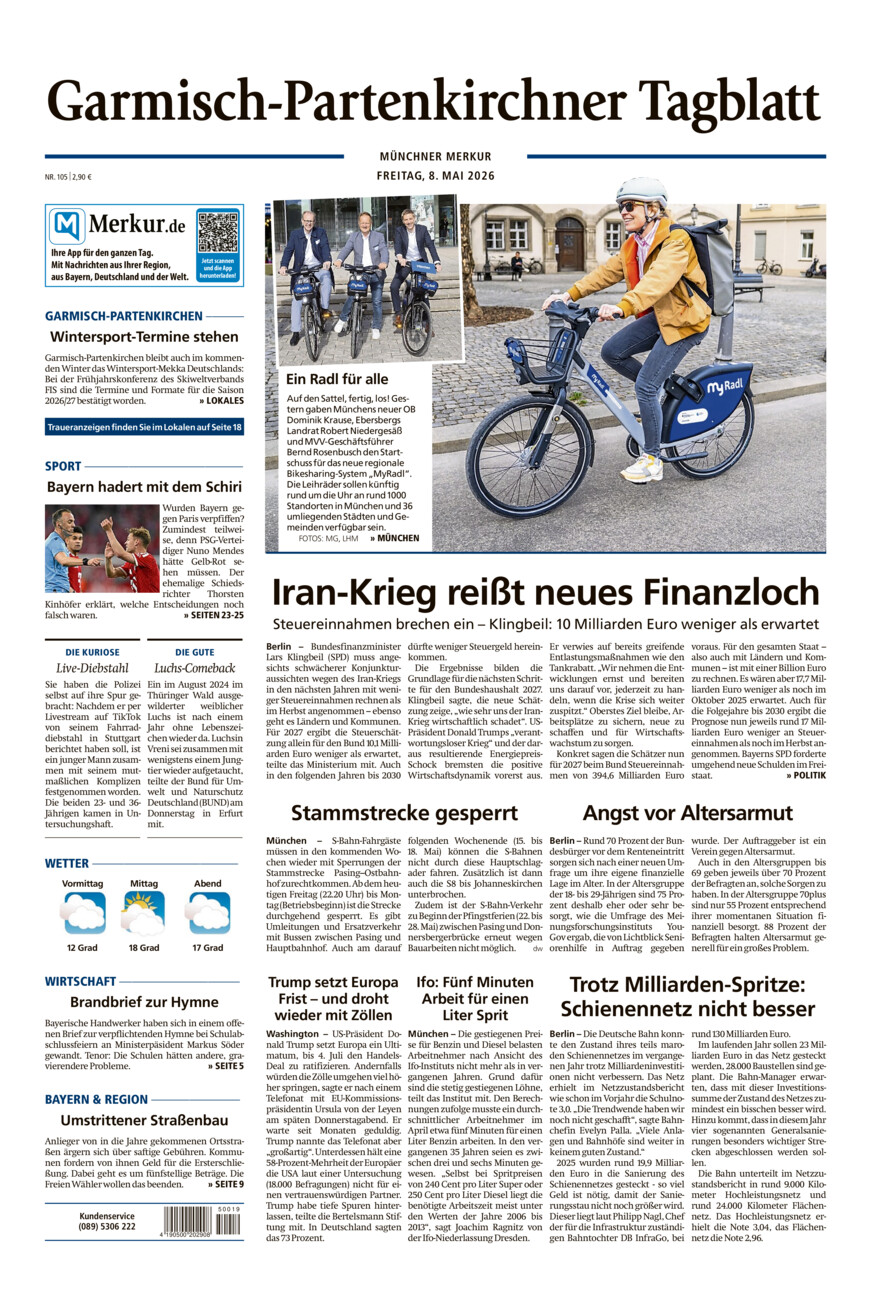 Garmisch-Partenkirchner Tagblatt vom Freitag, 08.05.2026