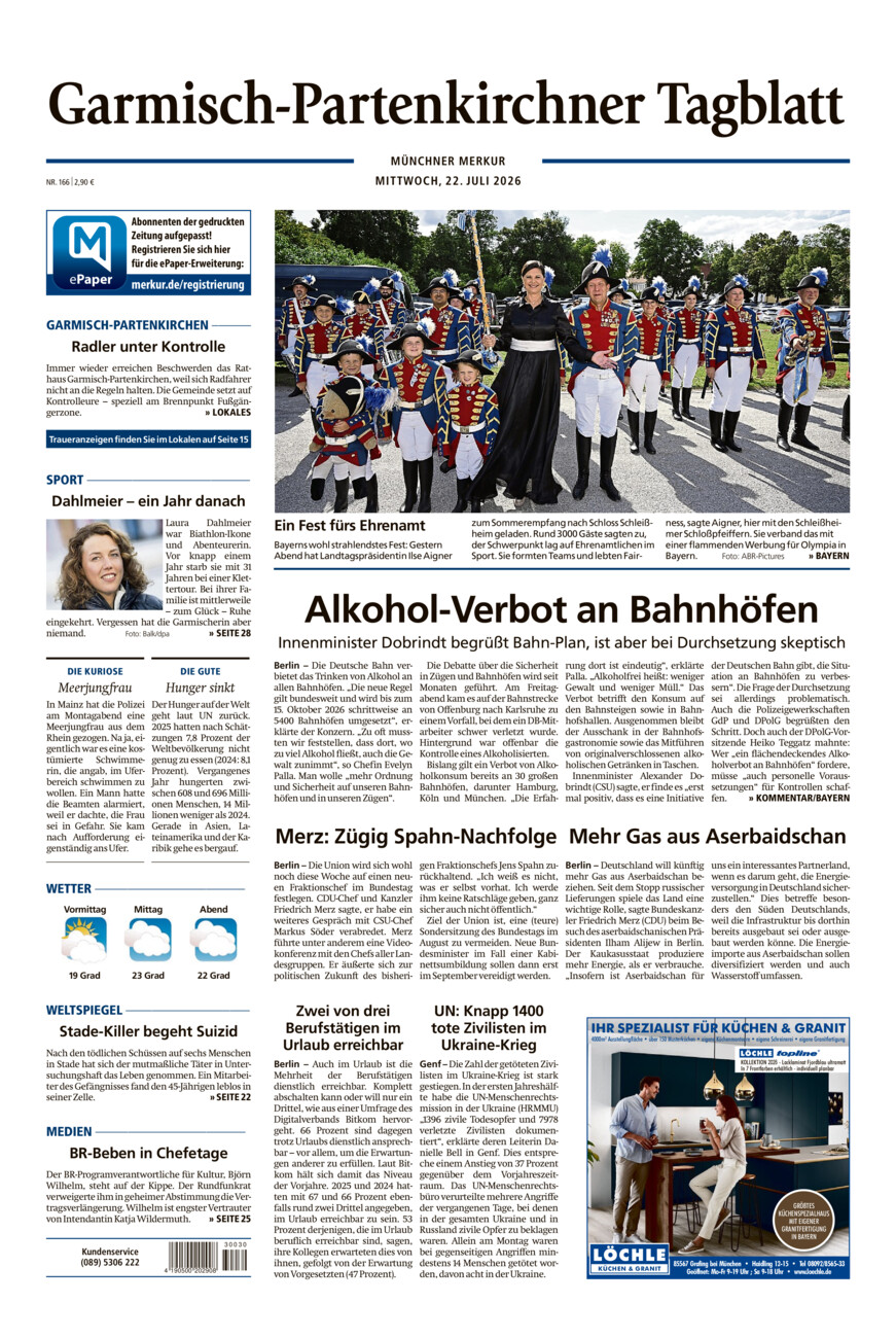 Garmisch-Partenkirchner Tagblatt vom Mittwoch, 22.07.2026