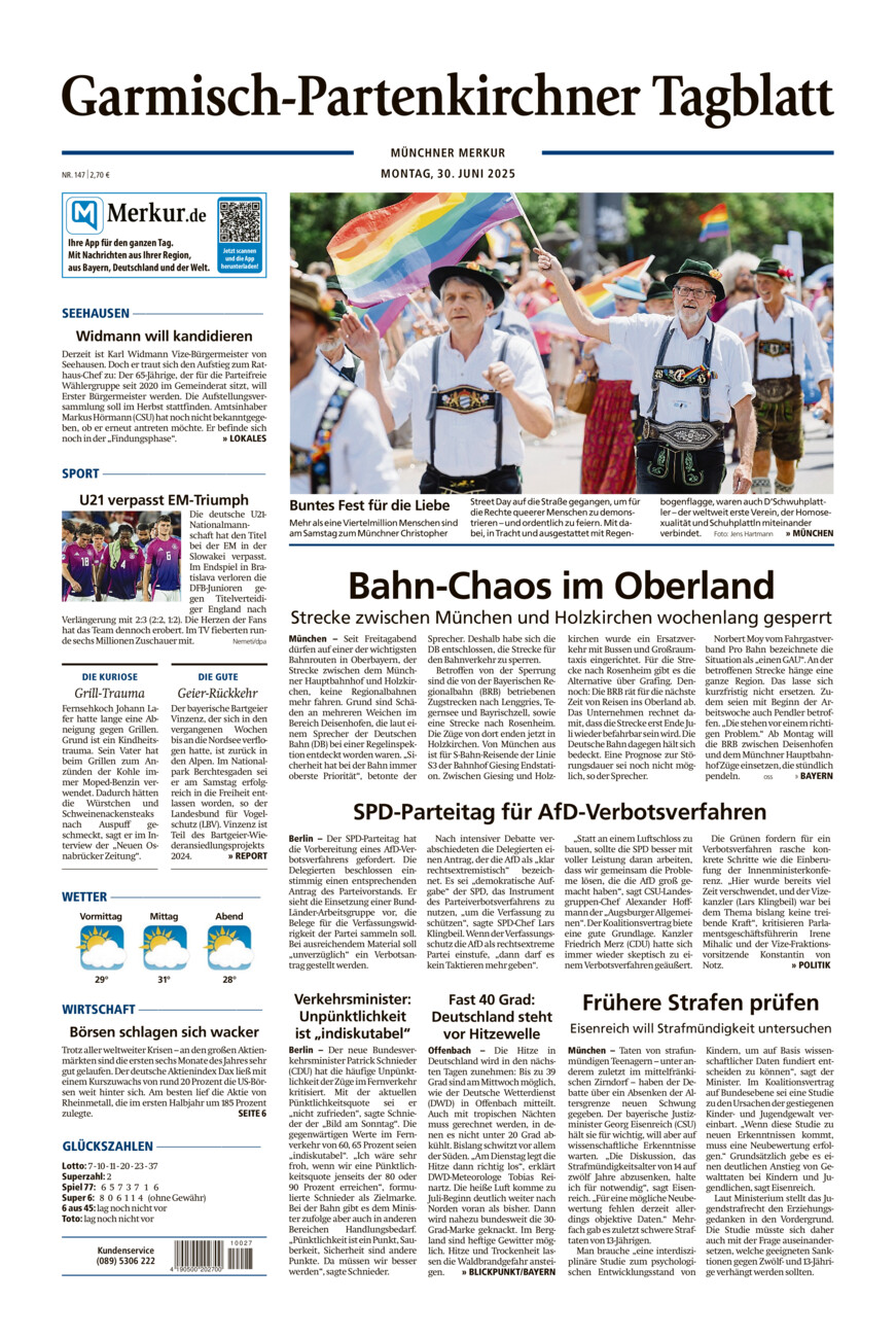 Garmisch-Partenkirchner Tagblatt vom Montag, 30.06.2025