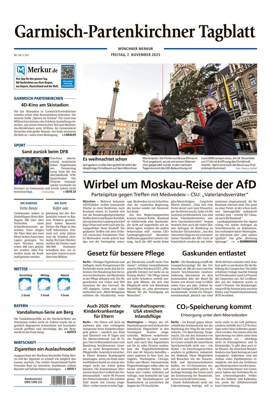 Garmisch-Partenkirchner Tagblatt vom Freitag, 07.11.2025