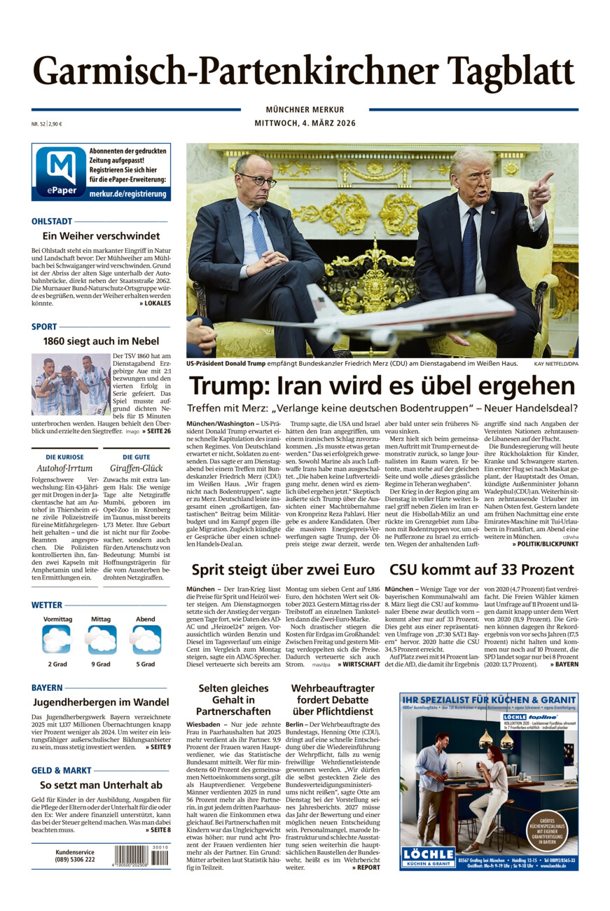 Garmisch-Partenkirchner Tagblatt vom Mittwoch, 04.03.2026