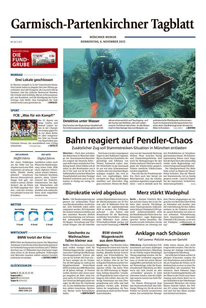 Garmisch-Partenkirchner Tagblatt vom Donnerstag, 06.11.2025