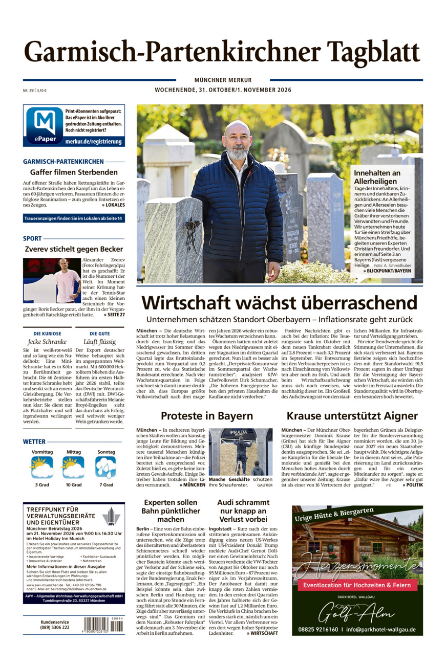 Garmisch-Partenkirchner Tagblatt vom Samstag, 31.10.2026