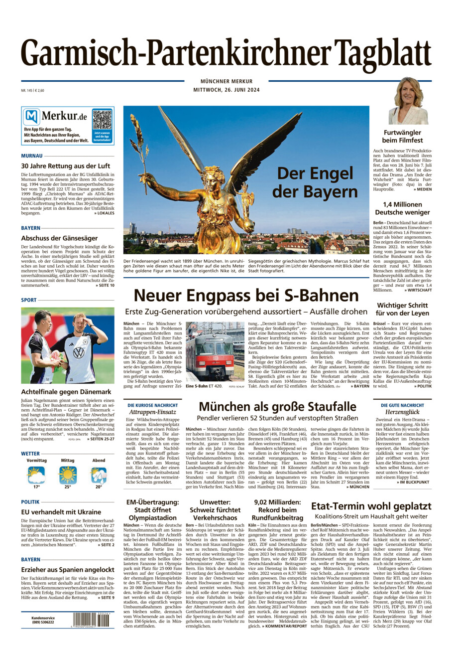 Garmisch-Partenkirchner Tagblatt vom Mittwoch, 26.06.2024