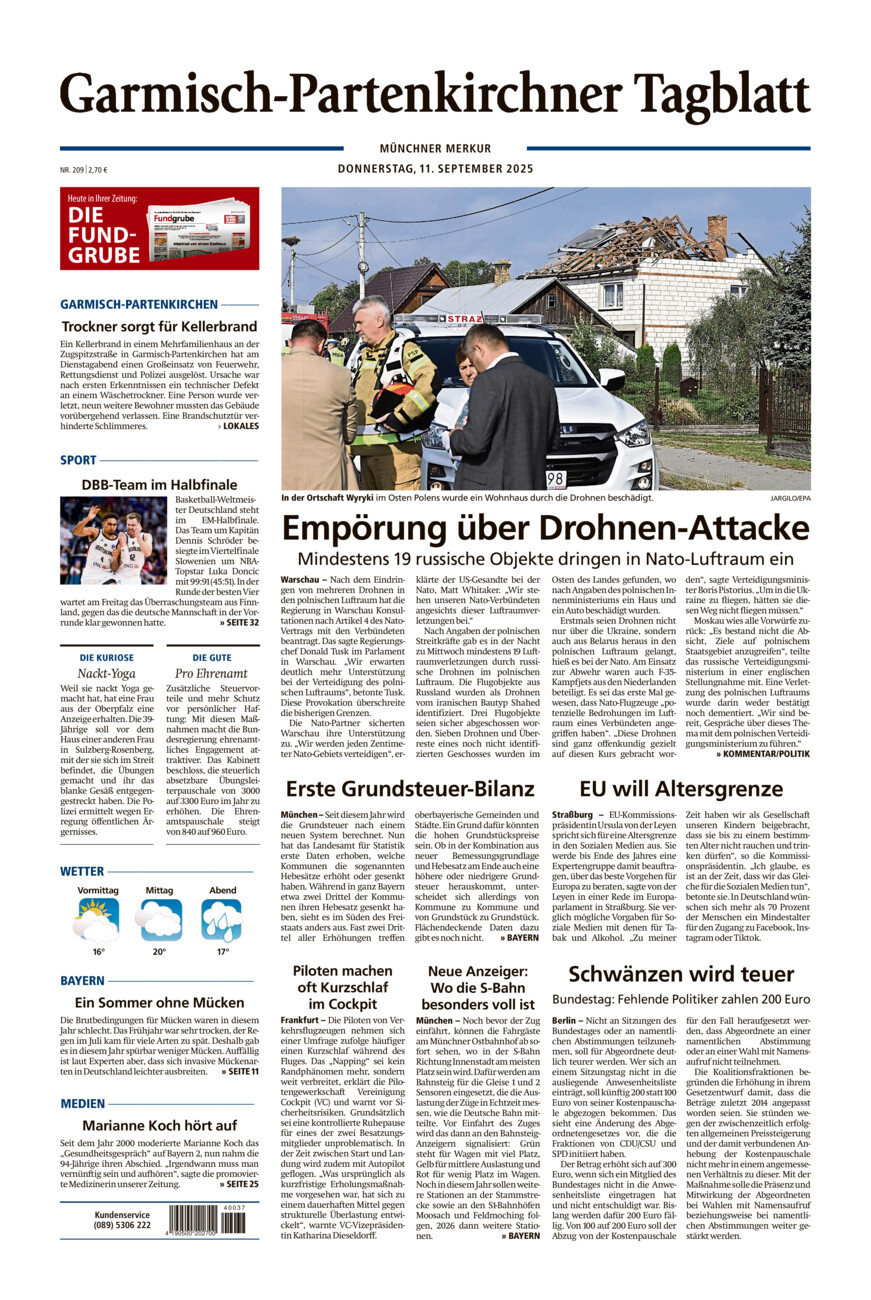Garmisch-Partenkirchner Tagblatt vom Donnerstag, 11.09.2025
