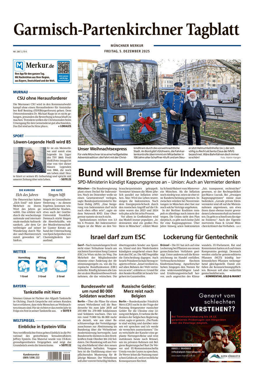Garmisch-Partenkirchner Tagblatt vom Freitag, 05.12.2025