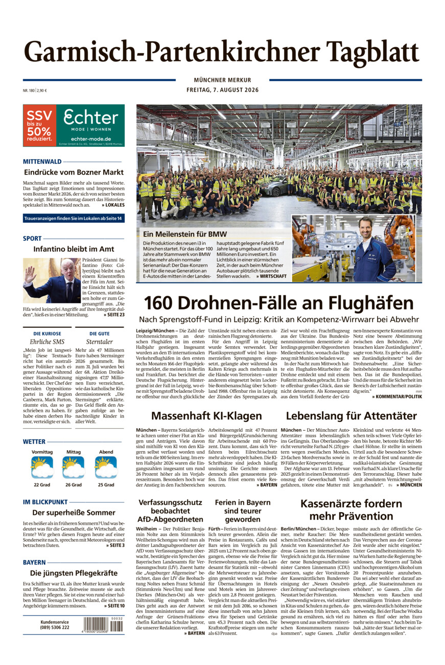 Garmisch-Partenkirchner Tagblatt vom Freitag, 07.08.2026