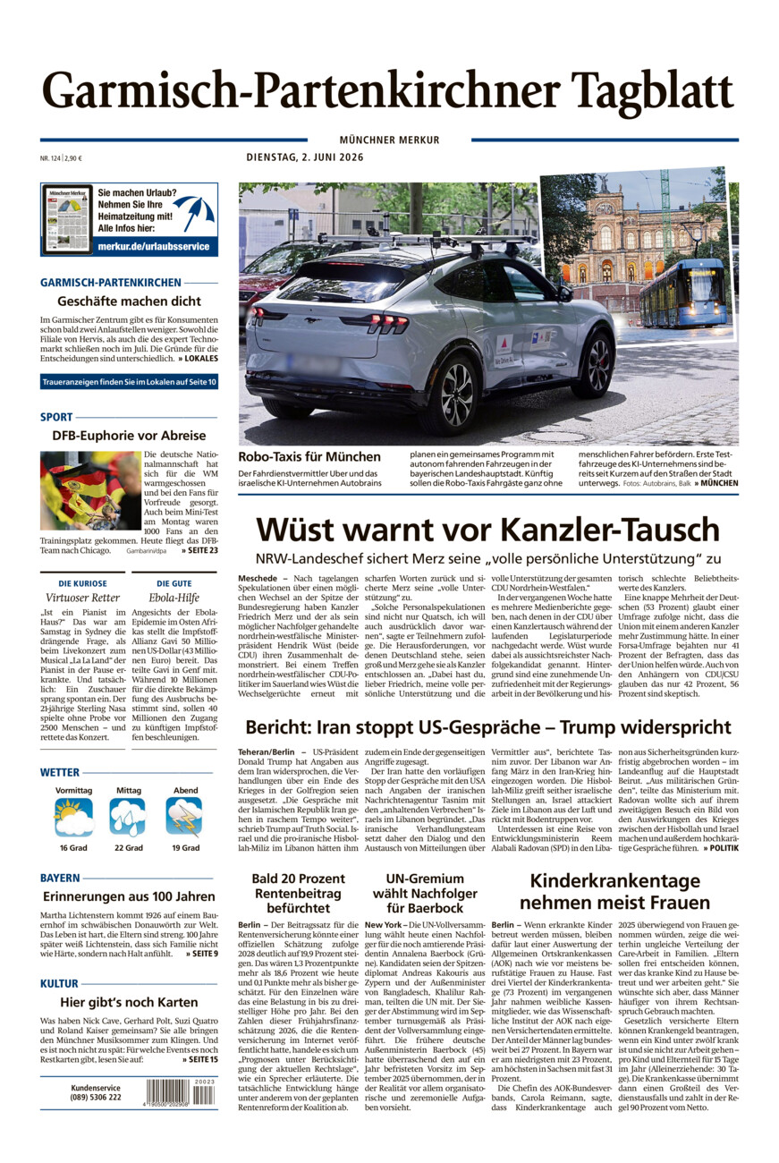 Garmisch-Partenkirchner Tagblatt vom Dienstag, 02.06.2026