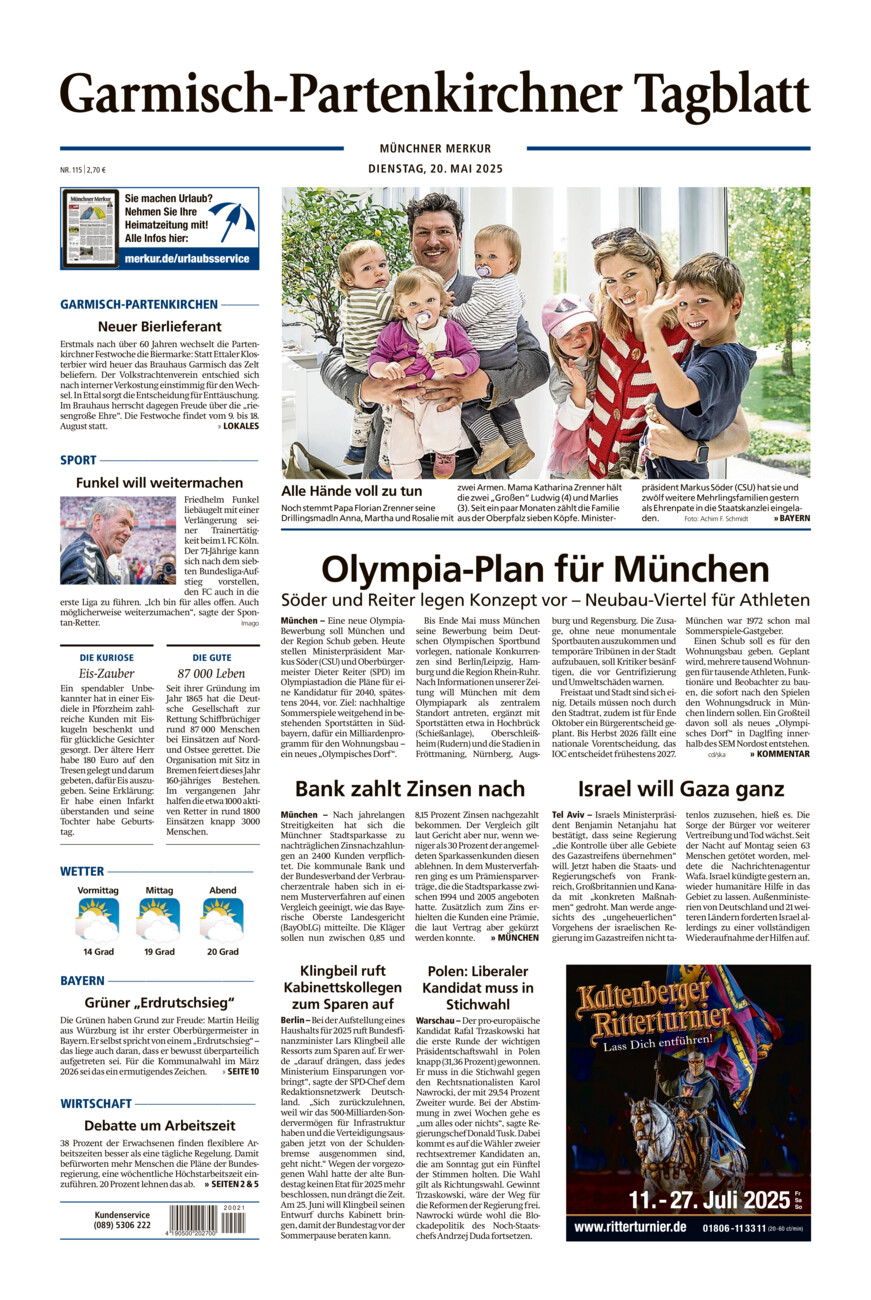 Garmisch-Partenkirchner Tagblatt vom Dienstag, 20.05.2025