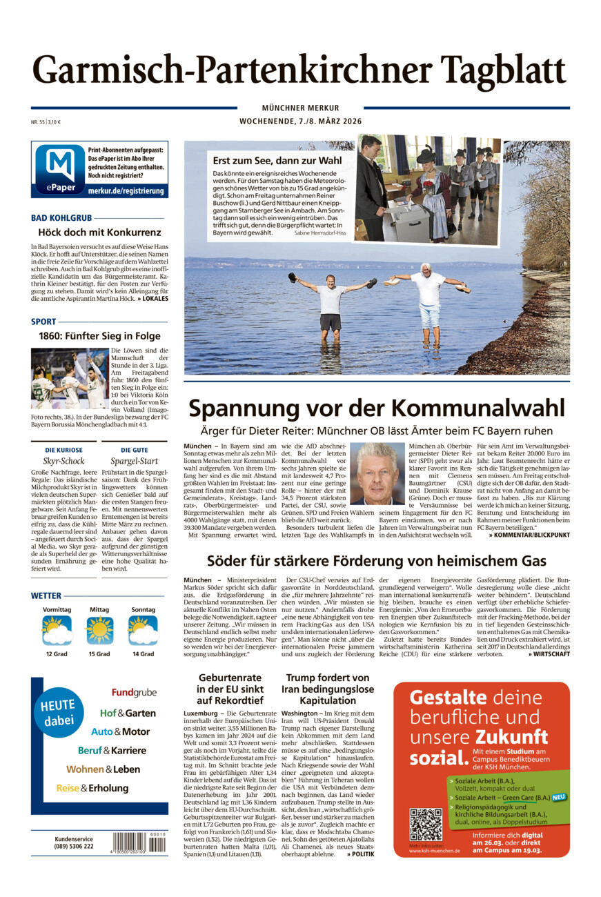 Garmisch-Partenkirchner Tagblatt vom Samstag, 07.03.2026