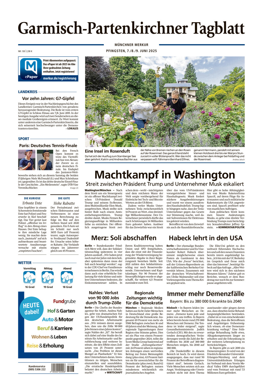Garmisch-Partenkirchner Tagblatt vom Samstag, 07.06.2025