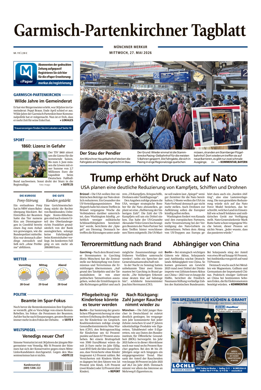 Garmisch-Partenkirchner Tagblatt vom Mittwoch, 27.05.2026