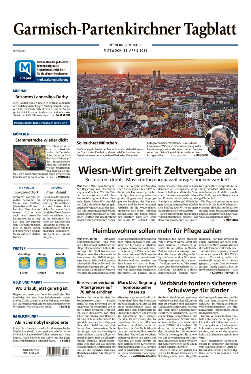 Garmisch-Partenkirchner Tagblatt vom Mittwoch, 22.04.2026