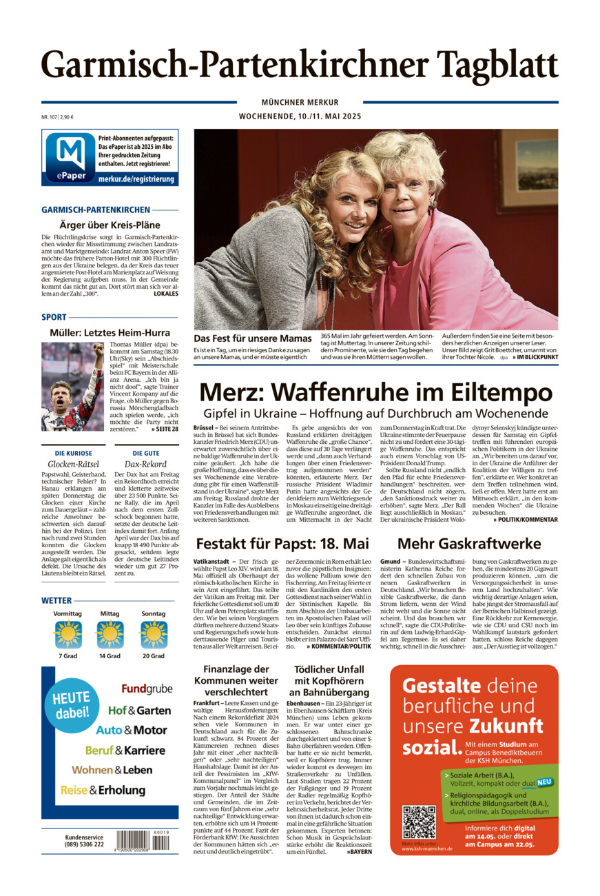 Garmisch-Partenkirchner Tagblatt vom Samstag, 10.05.2025