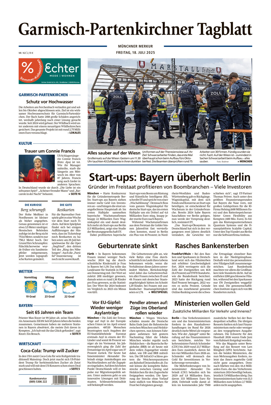 Garmisch-Partenkirchner Tagblatt vom Freitag, 18.07.2025