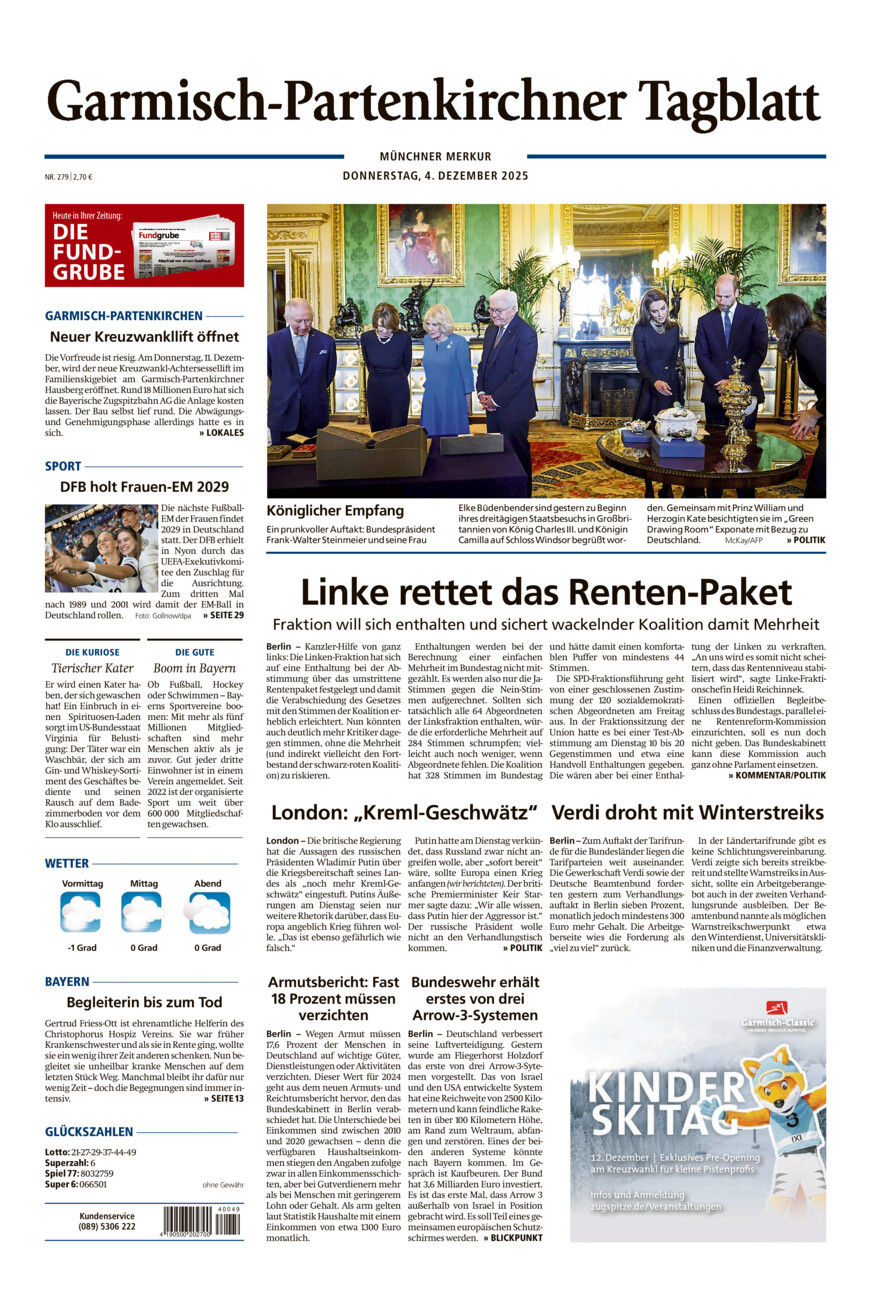 Garmisch-Partenkirchner Tagblatt vom Donnerstag, 04.12.2025