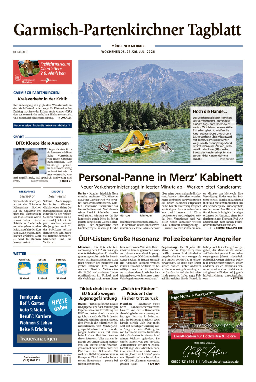 Garmisch-Partenkirchner Tagblatt vom Samstag, 25.07.2026