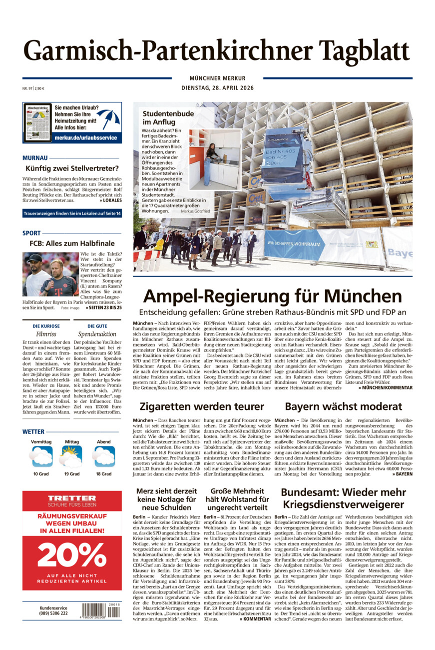 Garmisch-Partenkirchner Tagblatt vom Dienstag, 28.04.2026