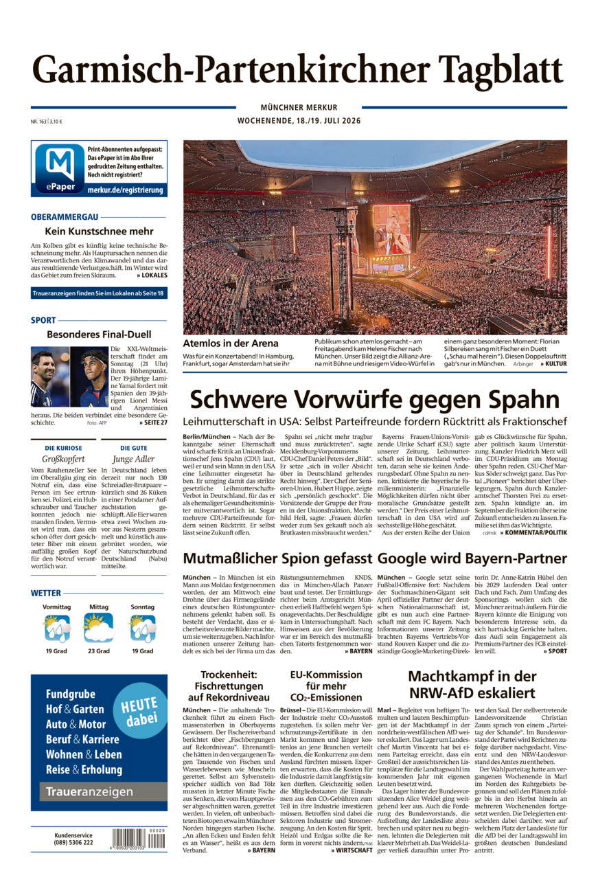 Garmisch-Partenkirchner Tagblatt vom Samstag, 18.07.2026