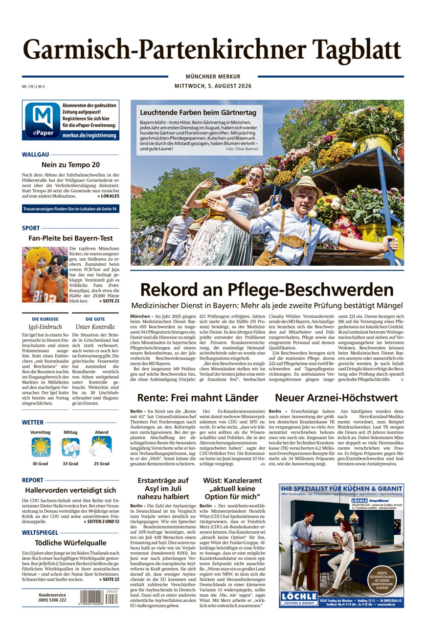 Garmisch-Partenkirchner Tagblatt vom Mittwoch, 05.08.2026