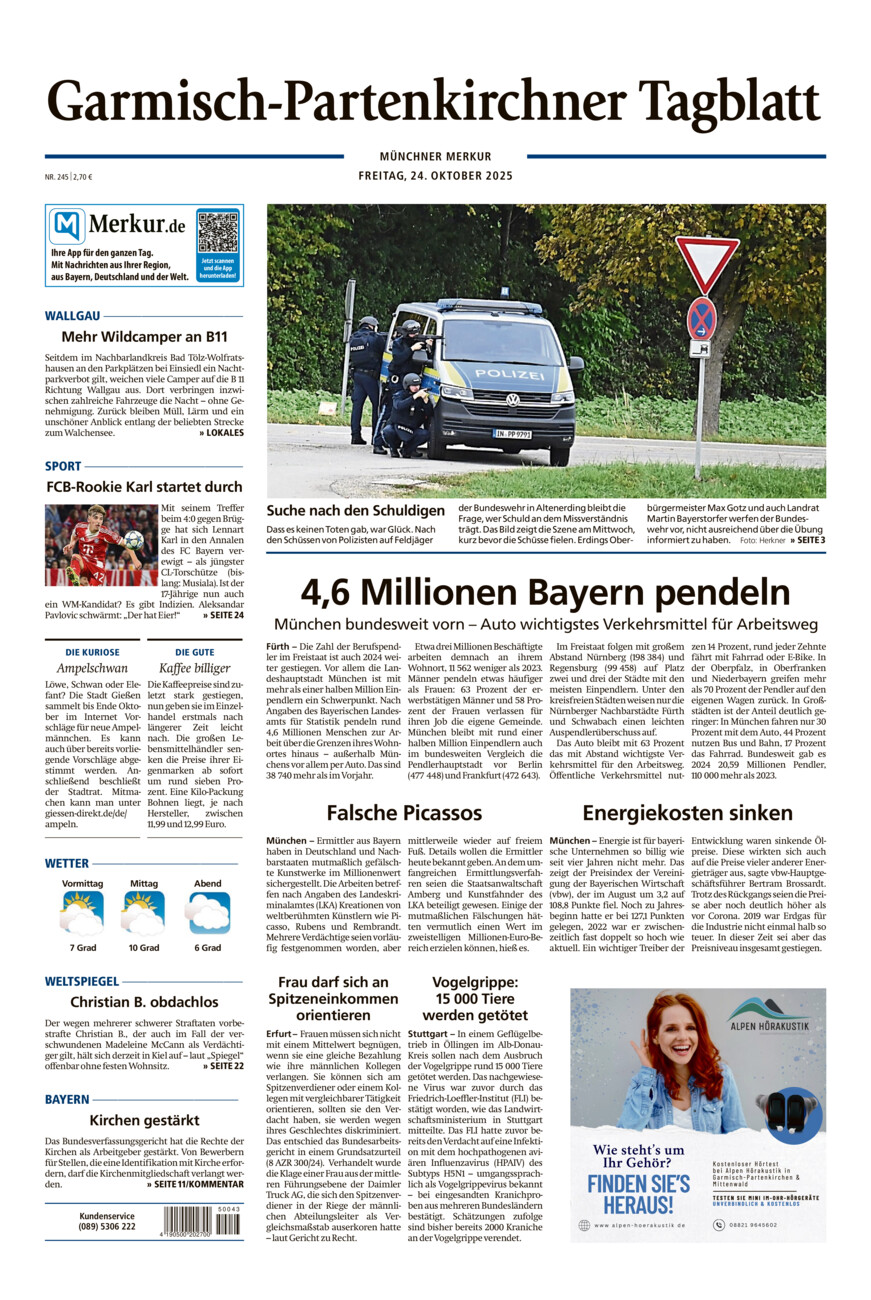 Garmisch-Partenkirchner Tagblatt vom Freitag, 24.10.2025