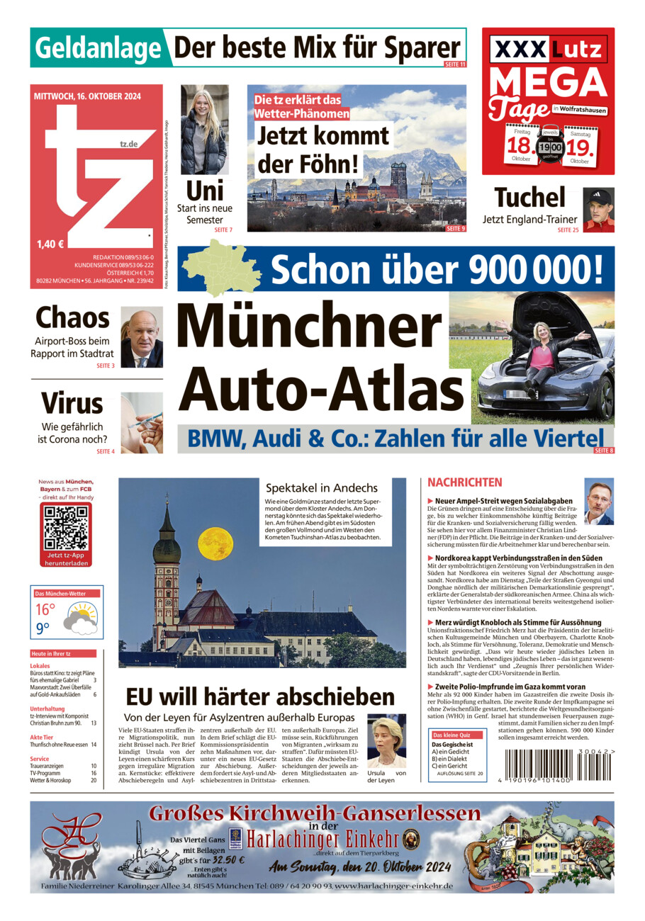 tz vom Mittwoch, 16.10.2024