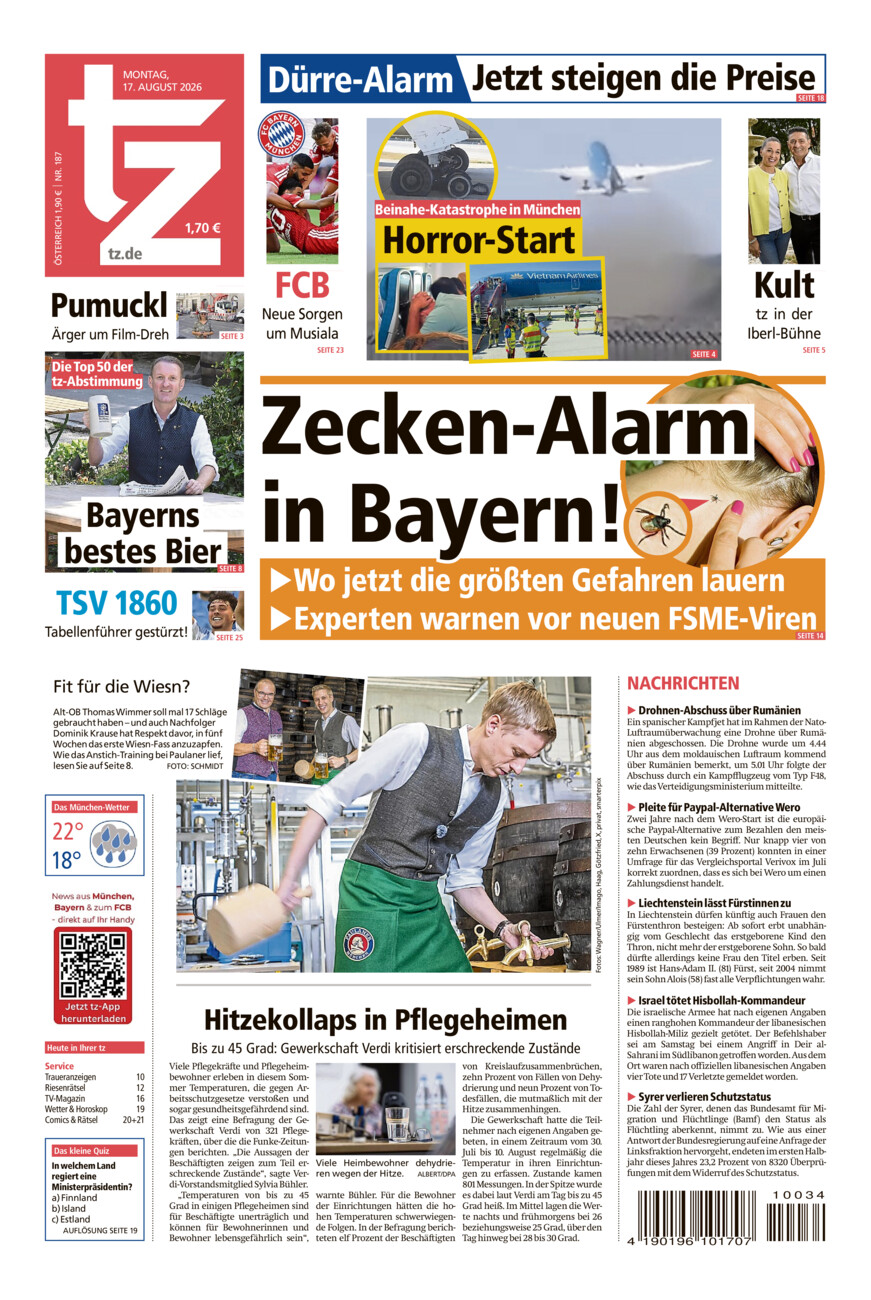 tz vom Montag, 17.08.2026