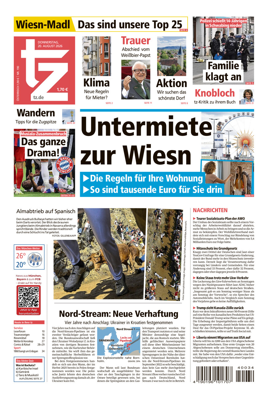 tz vom Donnerstag, 20.08.2026