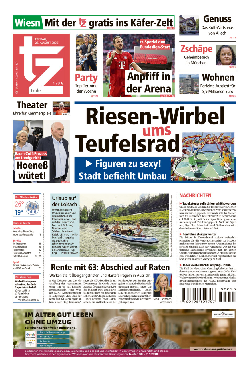 tz vom Freitag, 28.08.2026