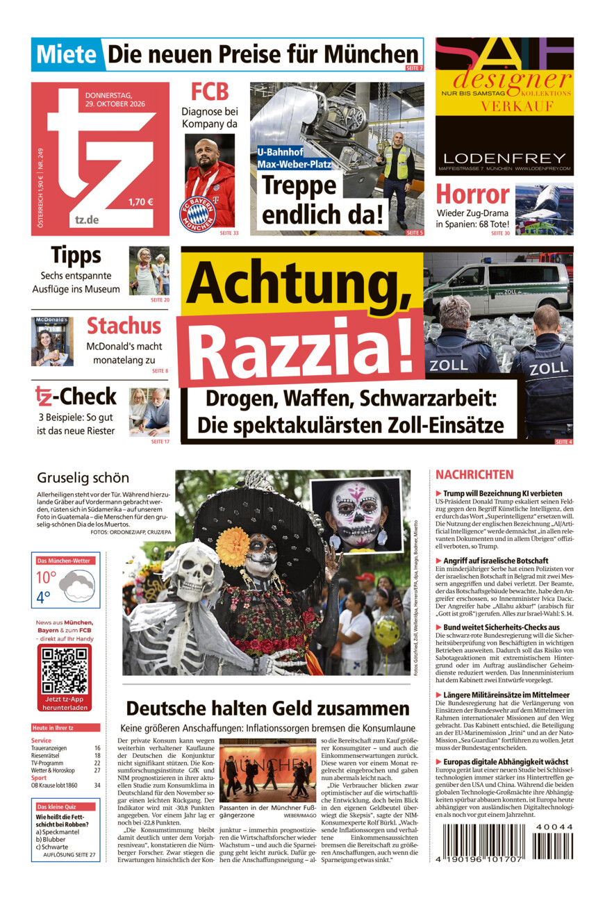 tz vom Donnerstag, 29.10.2026