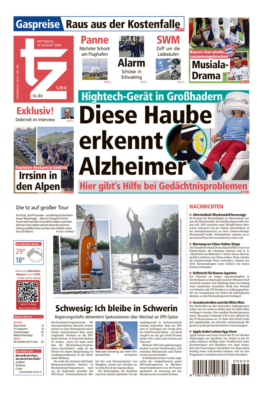 tz vom Mittwoch, 19.08.2026