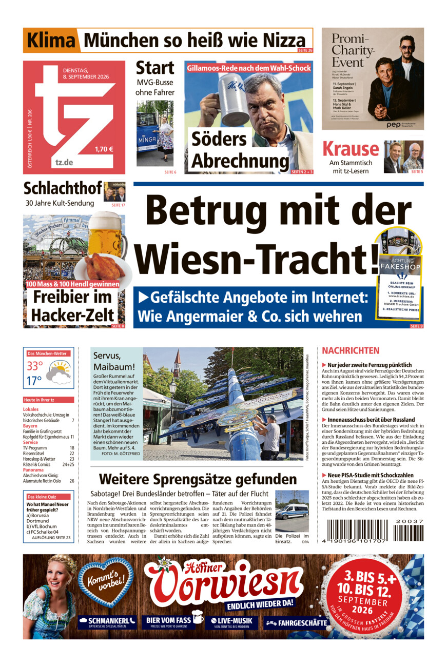 tz vom Dienstag, 08.09.2026
