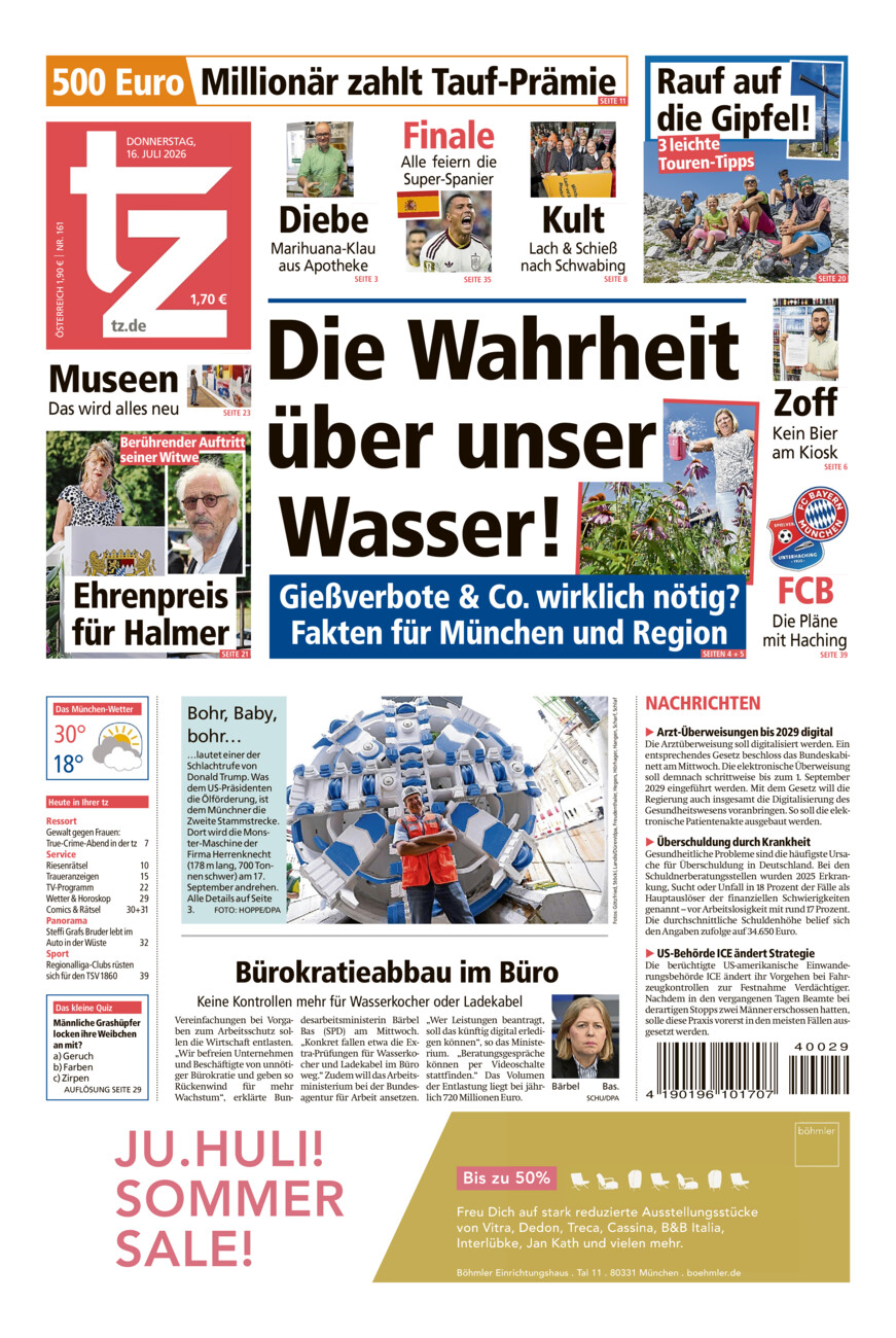 tz vom Donnerstag, 16.07.2026