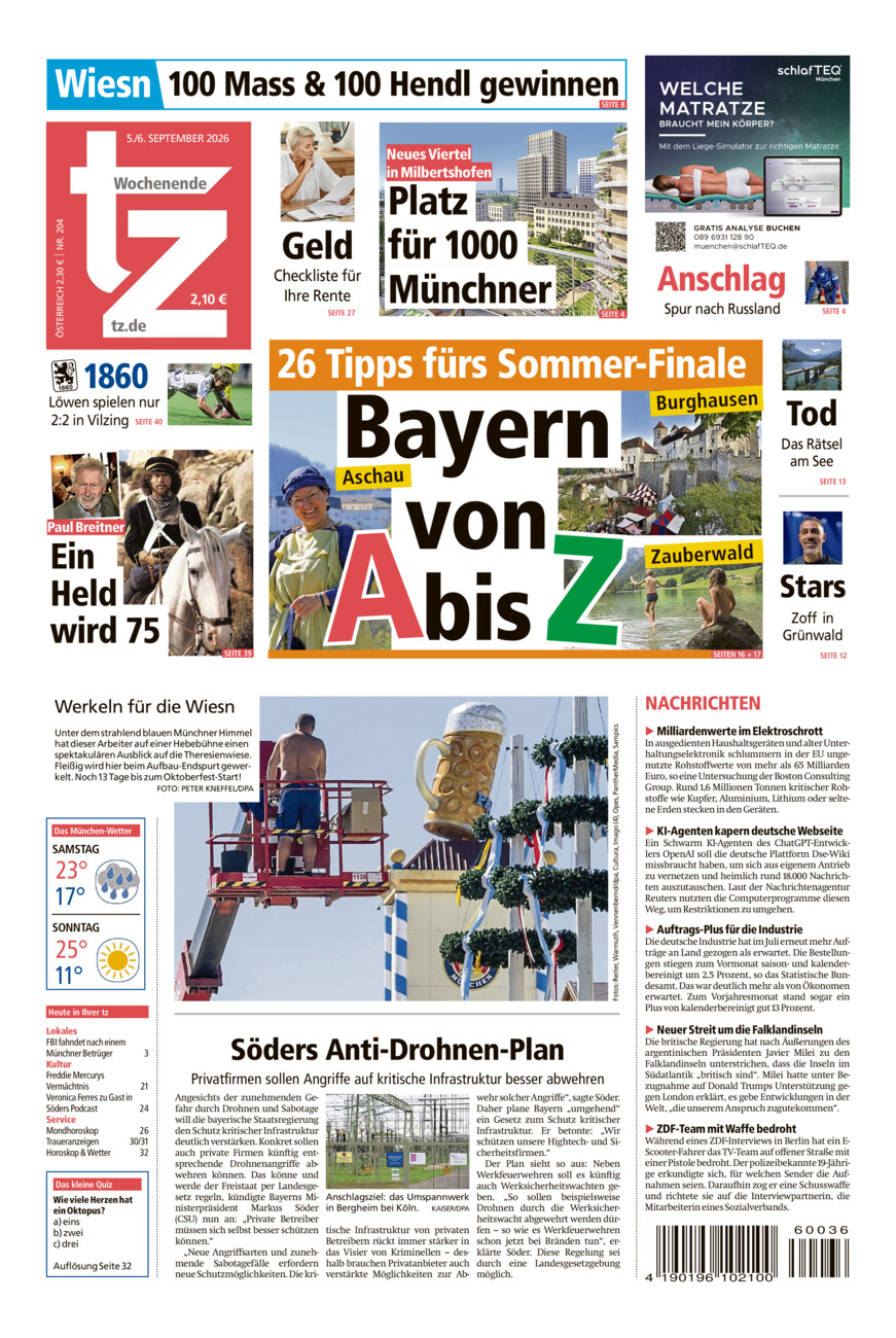 tz vom Samstag, 05.09.2026