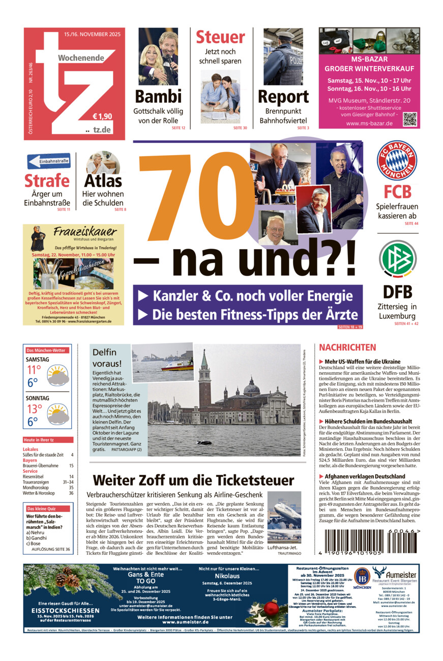 tz vom Samstag, 15.11.2025