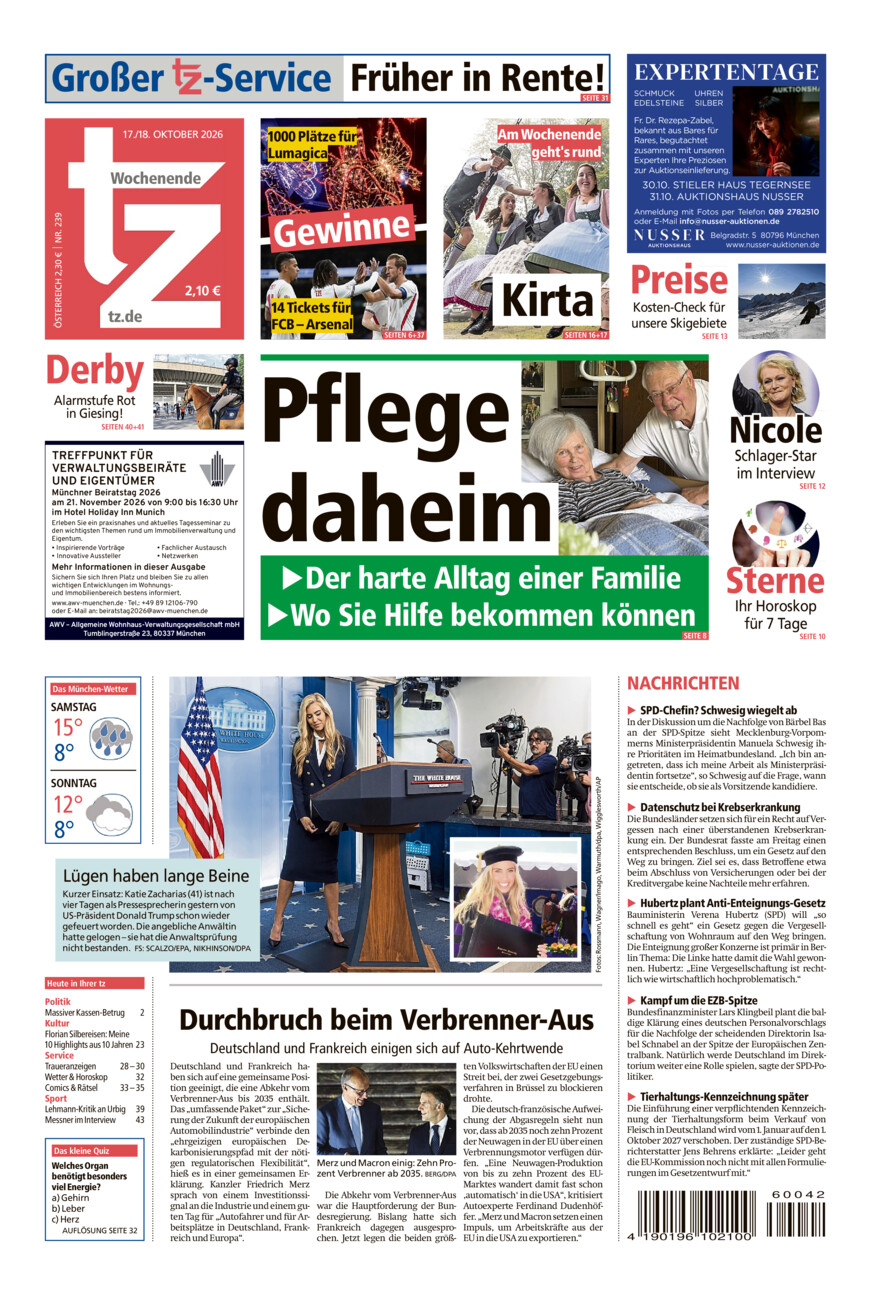 tz vom Samstag, 17.10.2026