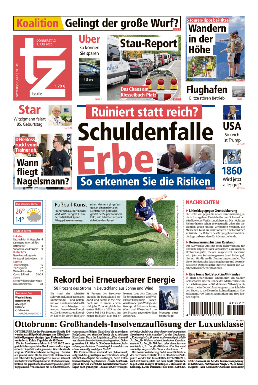 tz vom Donnerstag, 02.07.2026