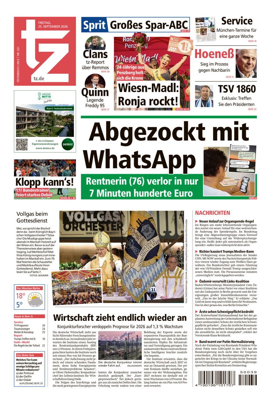tz vom Freitag, 25.09.2026