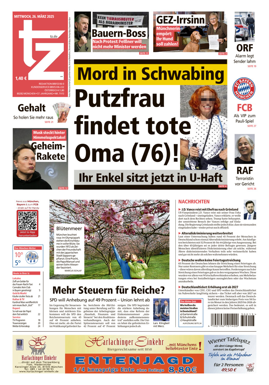 tz vom Mittwoch, 26.03.2025