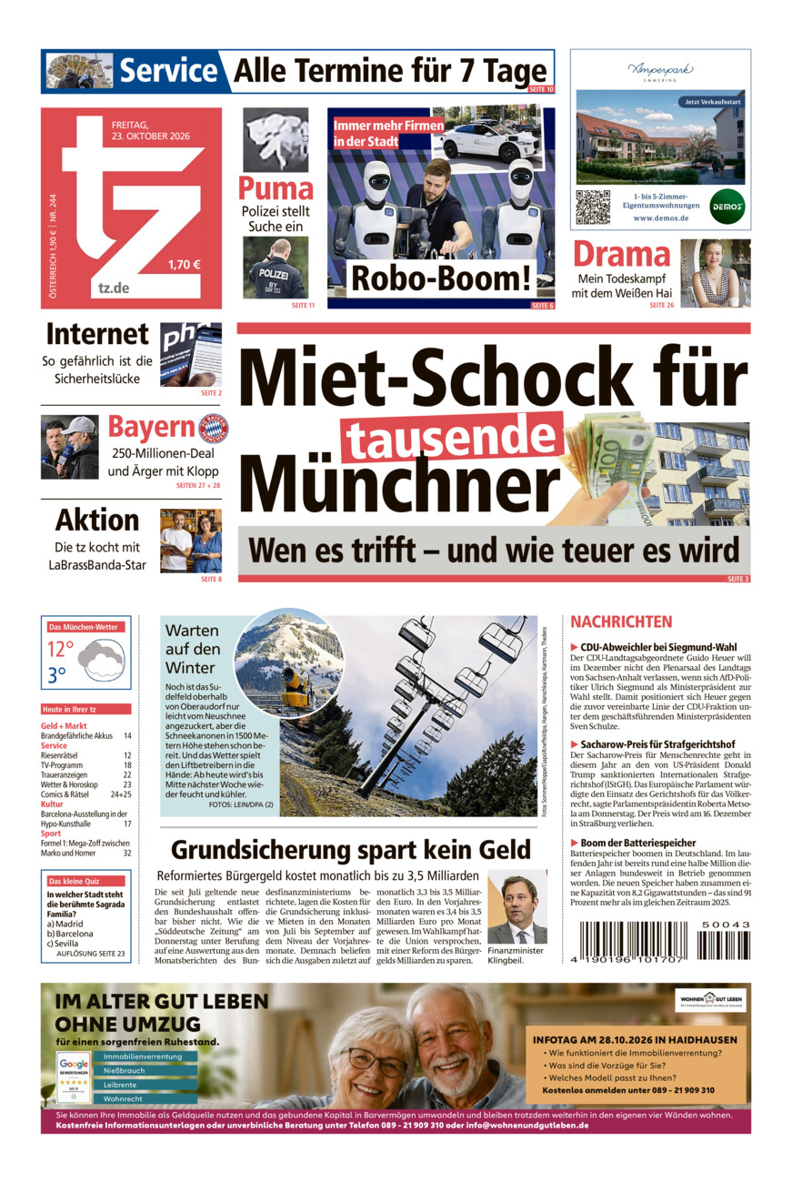tz vom Freitag, 23.10.2026