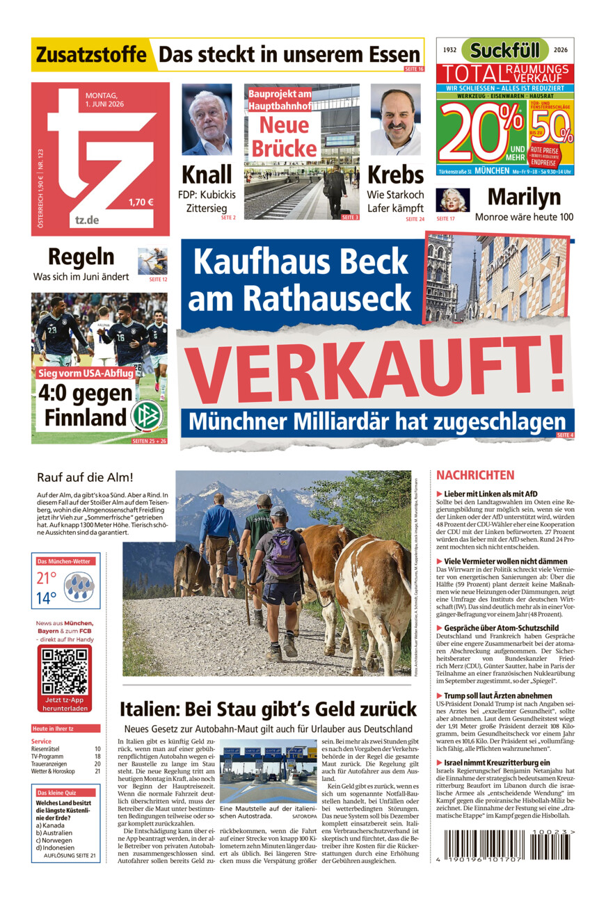 tz vom Montag, 01.06.2026