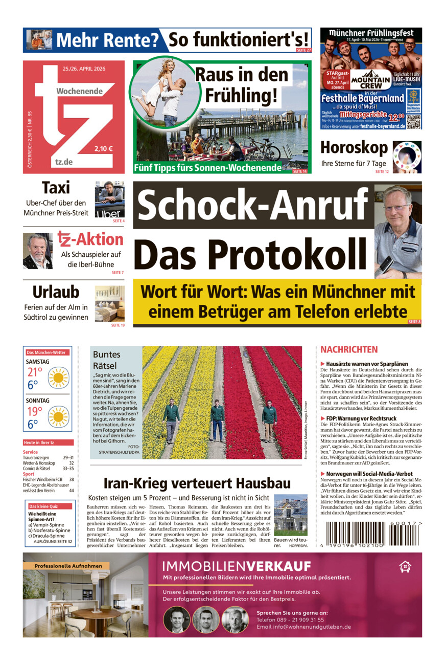 tz vom Samstag, 25.04.2026
